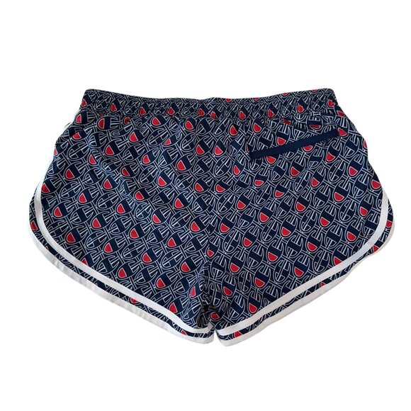 Champion Women Navy/Red Athletic Running Shorts SZ S Build-Brief  Logo Pattern - Picture 8 of 11